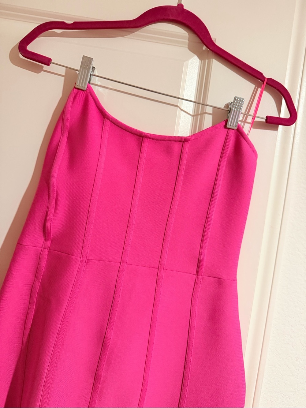 Fashion Nova Hot Pink Strapless Bandage Dress